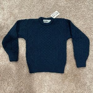 100% Wool Classic Irish Crew Neck Sweater. Made in Ireland